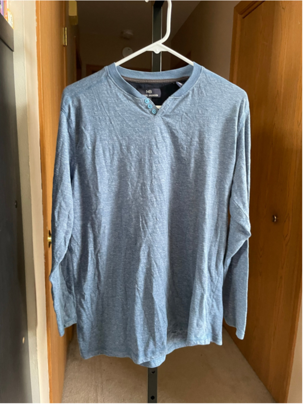 Men's Michael Brandon Blue Long Sleeve Tee L